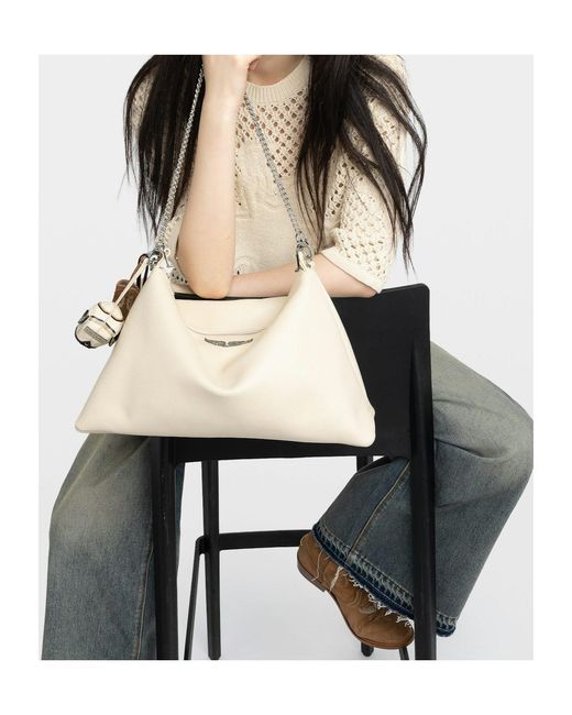 Zadig & Voltaire Natural Jim Logo-Chain Shoulder Bag