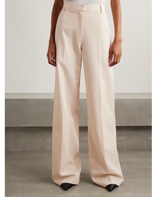Nili Lotan White River Wool Wide-Leg Casual Pants