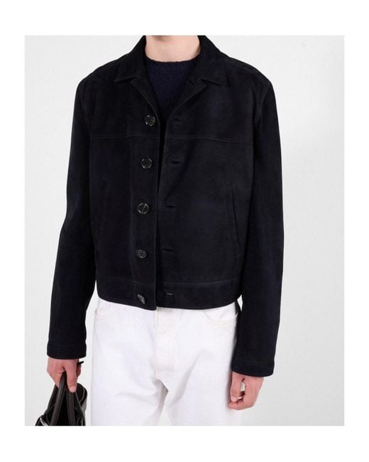 Prada Blue Suede Blouson Jacket for men