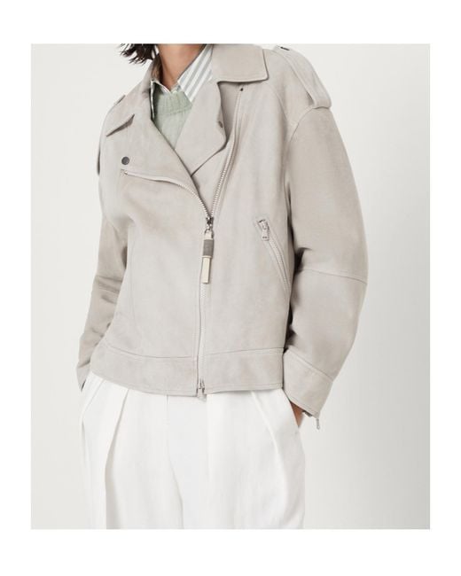 Brunello Cucinelli Gray Long Sleeved Zip-Up Jacket