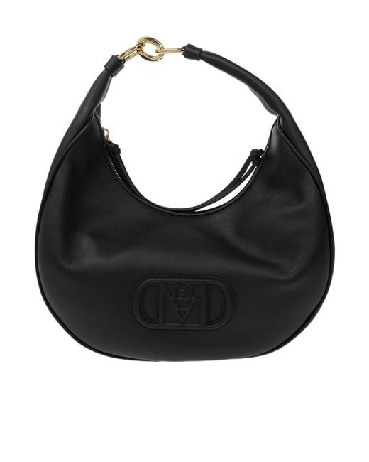 MCM Black Logo Shoulder Bag