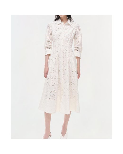 Jonathan Simkhai White Jazz Embroidered Midi Dress