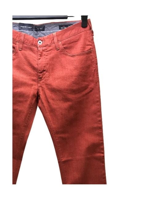 Armani Jeans Red Straight Jeans for men