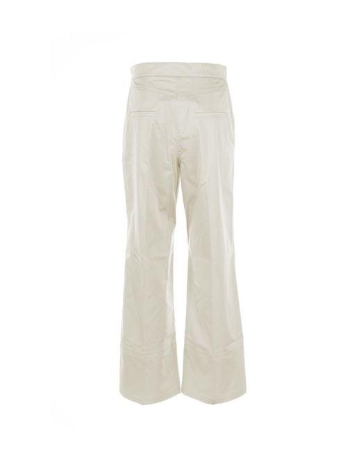 Marella Natural High Waist Wide Leg Trousers