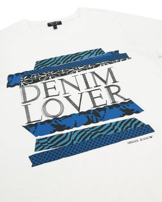 Armani Jeans Blue Round-Necked Logo T-Shirt