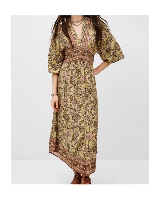 Ba&sh Multicolor V-Neck Printed Dress