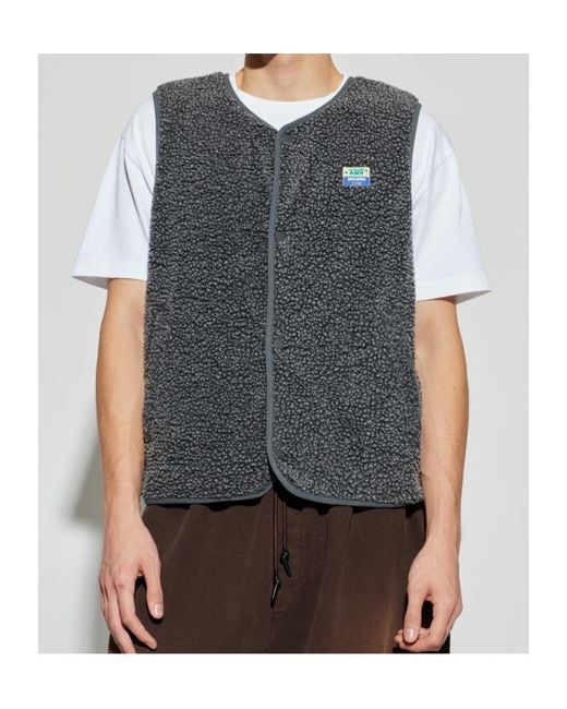 American Vintage Gray Fleece Vest Jacket for men