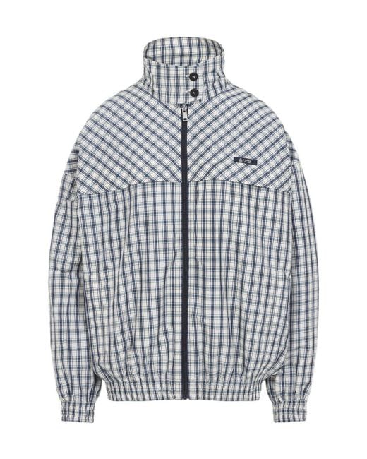 Prada Gray Checked Zipped Jacket