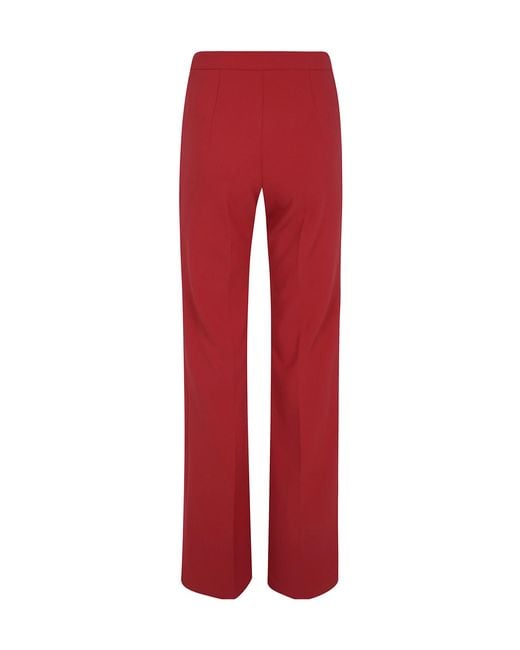 Elisabetta Franchi Red Pleated Casual Trousers