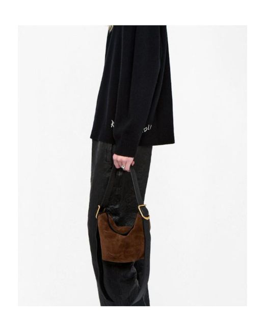 Zadig & Voltaire Gray Baby Jane Suede Crossbody Bag