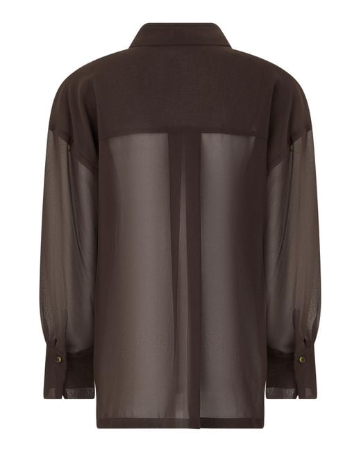 P.A.R.O.S.H. Brown Long-Sleeved Top