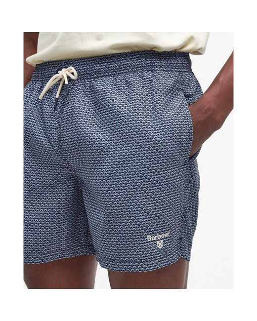 Barbour Blue Drawstring Swim Trunks for men