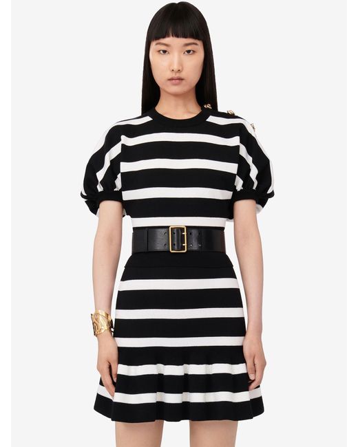 McQueen Black Striped Mini Skirt