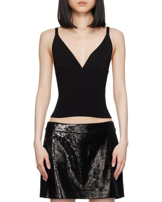 Dolce & Gabbana Black Viscose-Knit Vest Top
