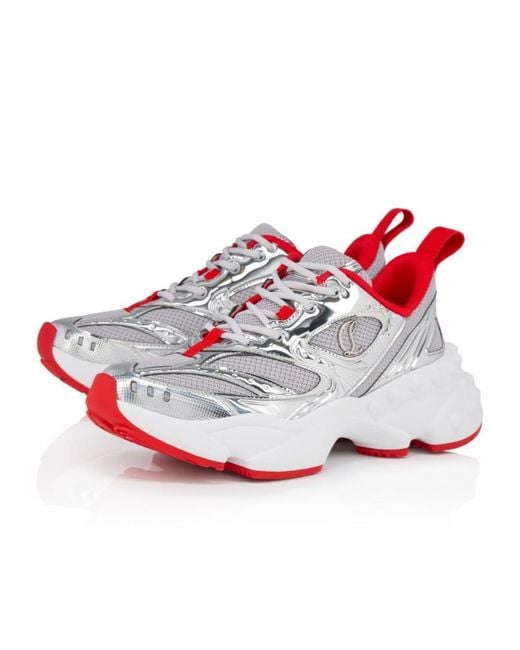 Christian Louboutin So Flo Mesh Runner Sneakers in White | Lyst