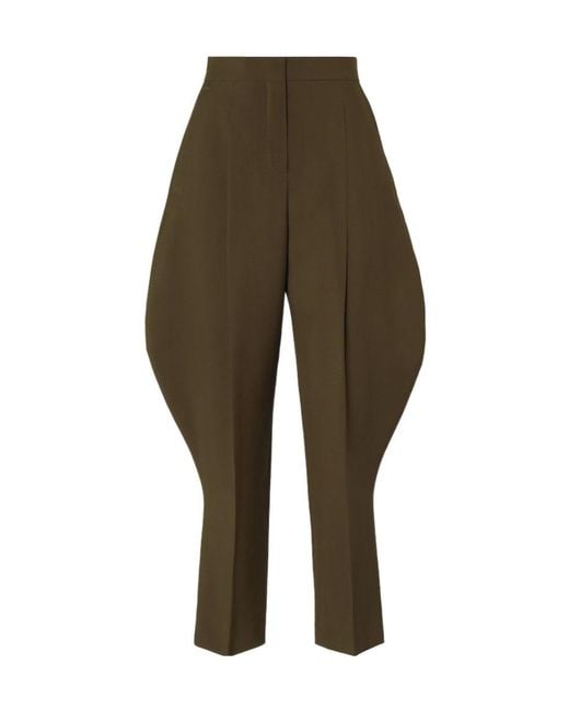 Fendi Green High-Waist Pleated Riding Trousers