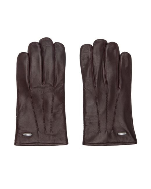 Our Legacy Brown Burgundy 'His' Gloves for men