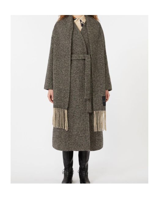 Weekend by Maxmara Multicolor Wool Tweed Wrap Coat