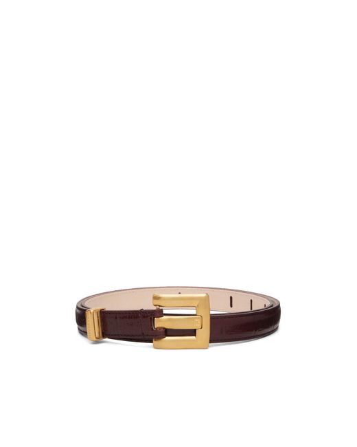 Balmain White Anthem Calfskin Leather Belt