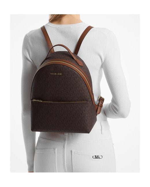 Michael Kors Brown Sheila Medium Logo Backpack