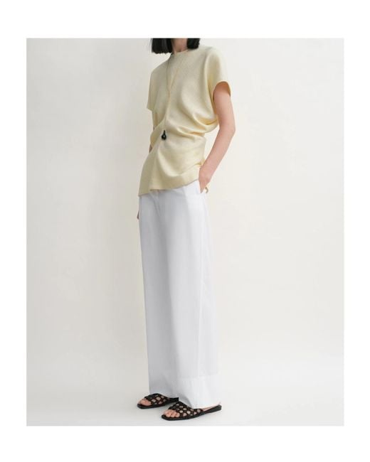 Totême Natural Gathered Short-Sleeve Top