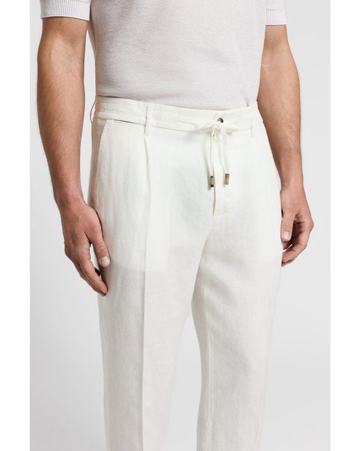 Peserico White Lightweight Jogger Trousers for men
