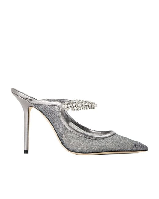 Jimmy Choo White Solid Color Highheeled Shoes