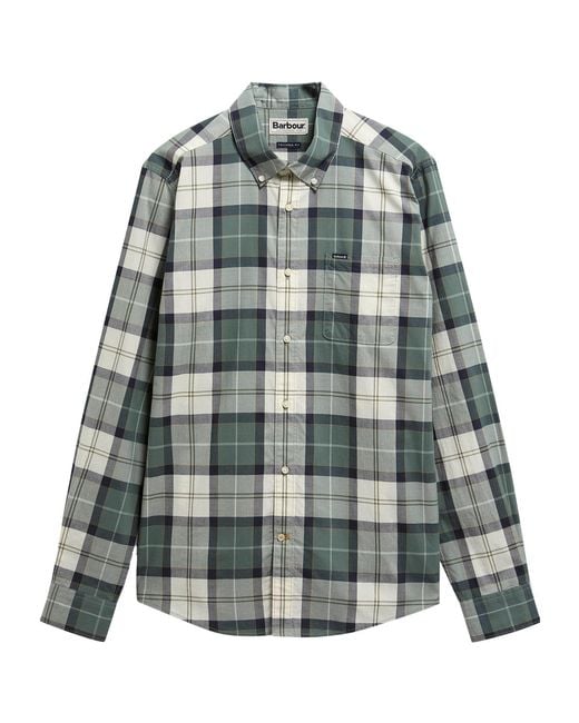 Barbour Gray Long-Sleeved Plaid Shirt for men