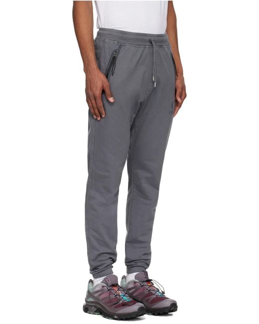 C P Company Gray Logo-Print Sweatpants for men