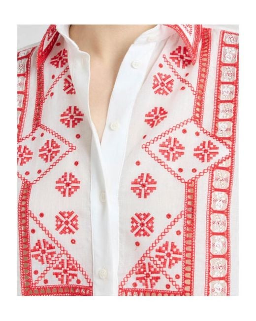 Ermanno Scervino White Manjaro Embroidered Muslin Shirt