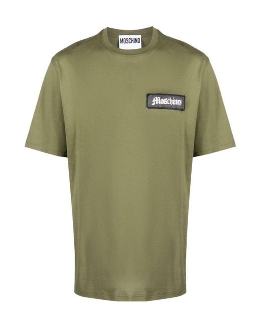 Moschino Green T-Shirt With Round Neck And Short Sleeves for men