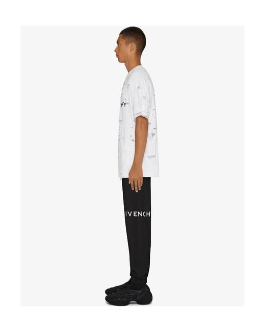 Givenchy Black Logo Printed Rear-Welt Pocketed Track Pants for men