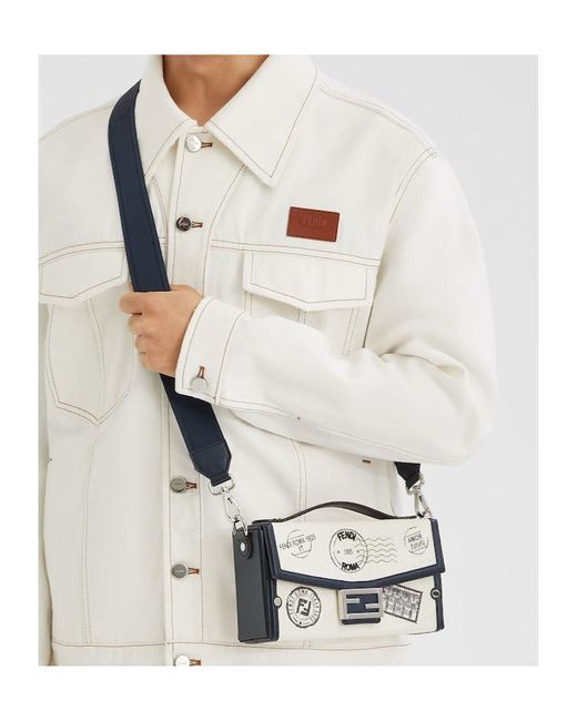 Fendi Metallic Soft Trunk Baguette Tote Bag for men