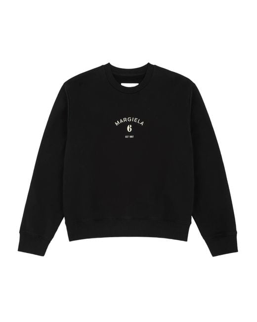 MM6 by Maison Margiela Black Logo Print Sweatshirt
