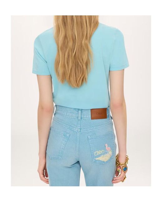 Chloé Blue Baby Fit Logo T-Shirt