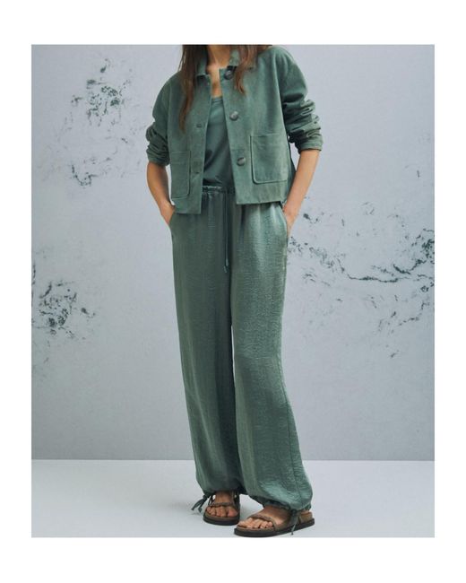Marella Green Suede Boxy Jacket