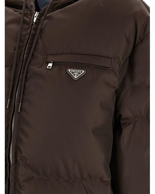 Prada Brown Long-Sleeved Padded Jacket