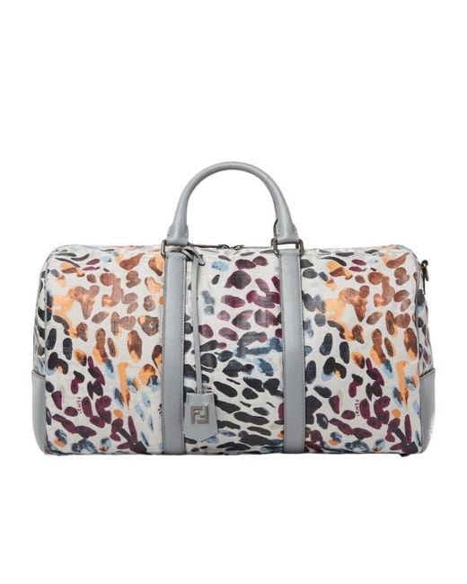 Fendi Gray Ff Travel Bag for men