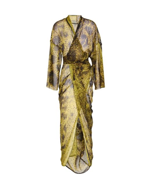 Rick Owens Metallic Chiffon Tie-Strap Dress