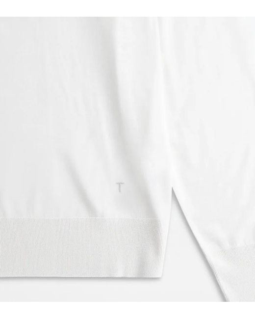 Tod's White Long-Sleeved Sweater for men