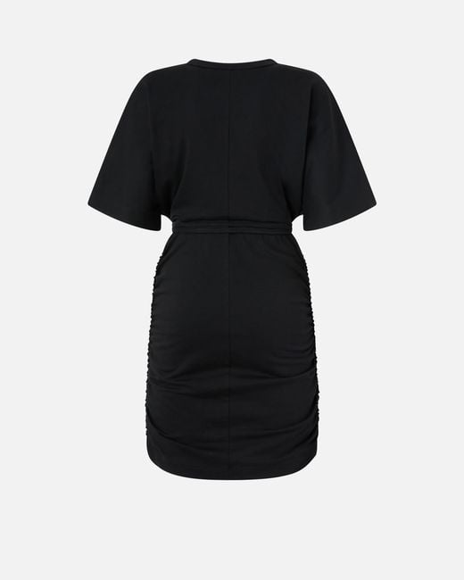 Pinko Black Ruched Belted T-Shirt Dress