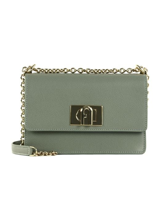 Furla Green Flip Shoulder Bag