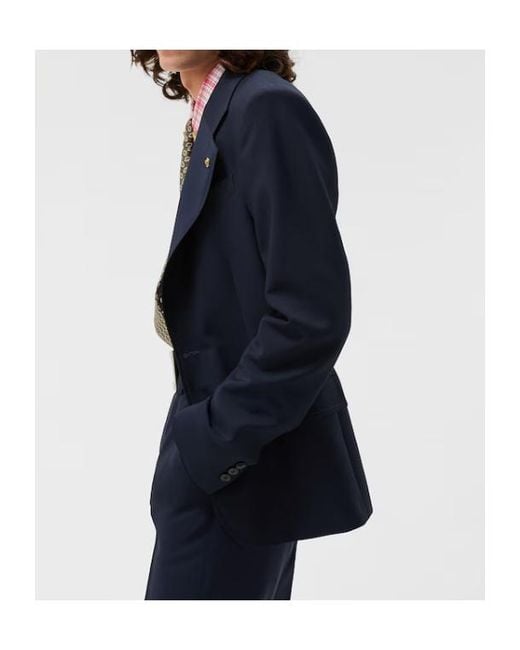 Versace Blue Single-Breasted Tailored Blazer for men