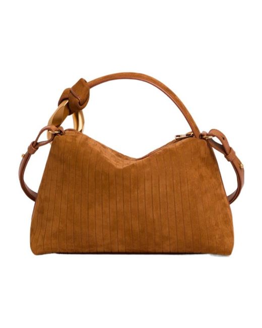 J.W. Anderson Brown Small Suede Tote Bag