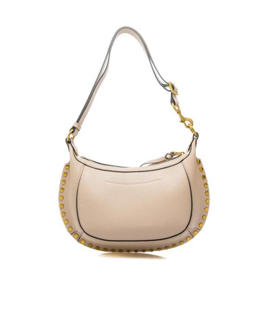 Isabel Marant Natural Oskan Logo Printed Shoulder Bag