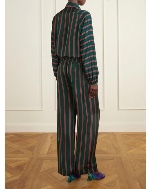 Dries Van Noten Green Vinnia Striped Casual Jacket