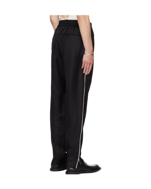 Jil Sander Black Piped-Trim Trousers for men