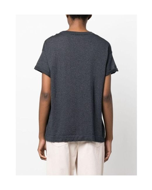 Brunello Cucinelli Black Short-Sleeved Crewneck Knitted T-Shirt