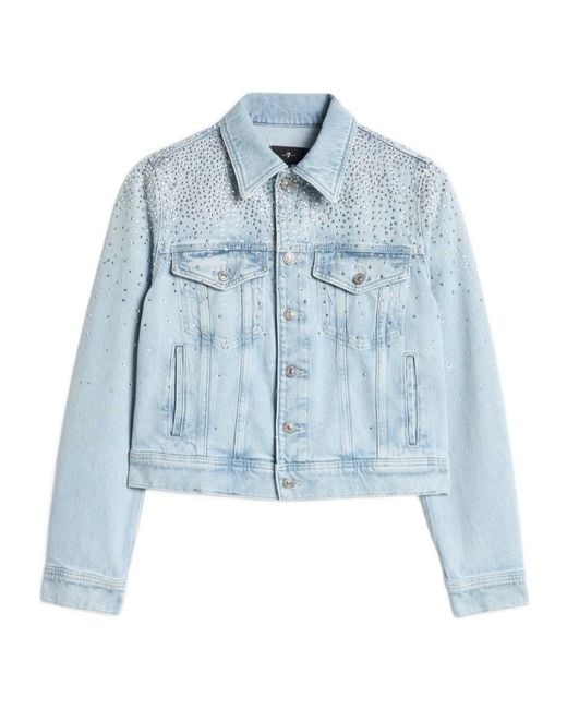 7 For All Mankind Blue Adi Trucker Jacket