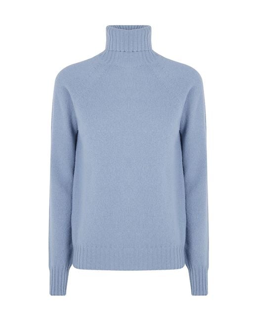 Drumohr Blue Long-Sleeve High-Neck Top